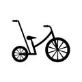 Bike icon. Kids bicycle silhouette. Child bike black shape.